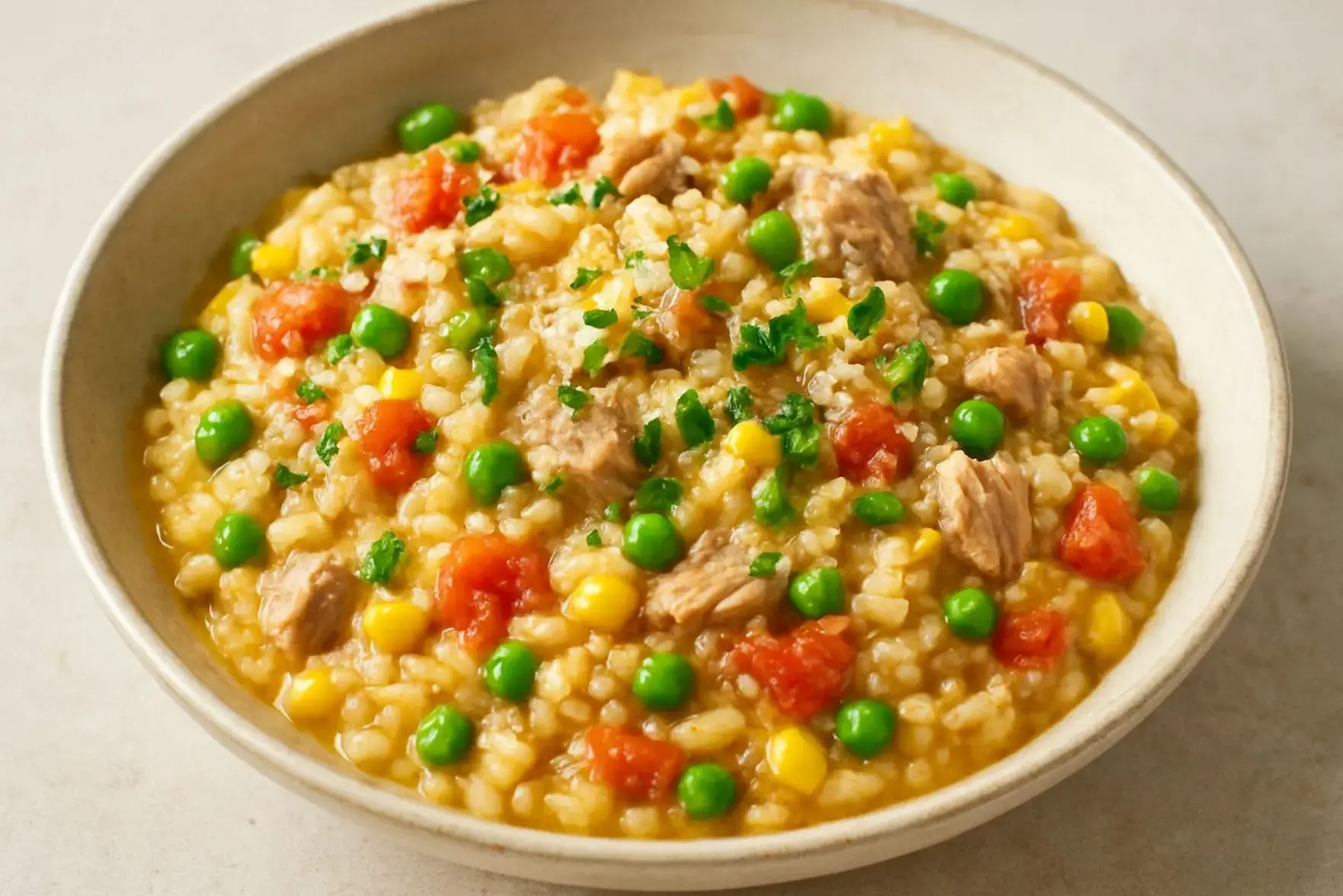 Risoto de atum simples Risoto de atum simples