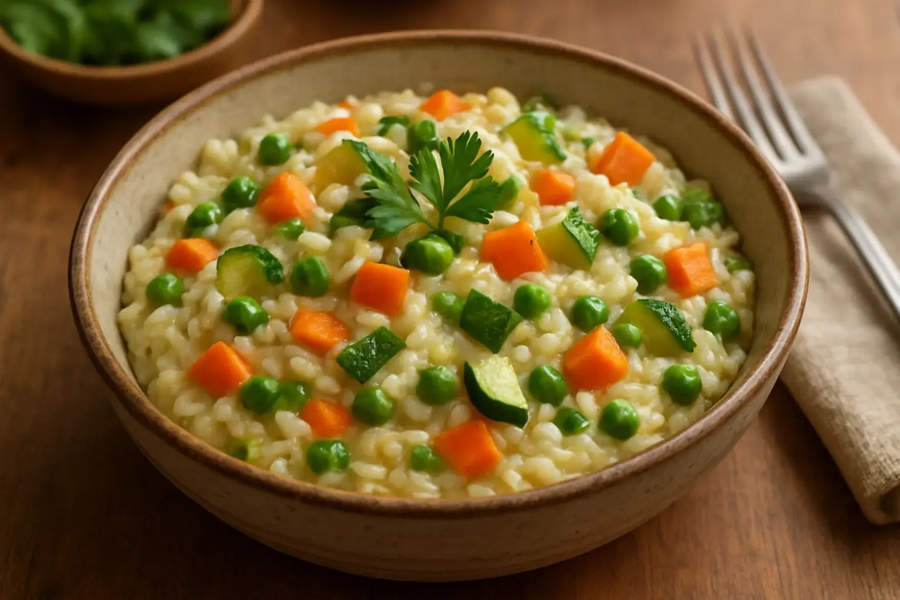 Risoto simples de legumes em uma panela só Risoto simples de legumes em uma panela só