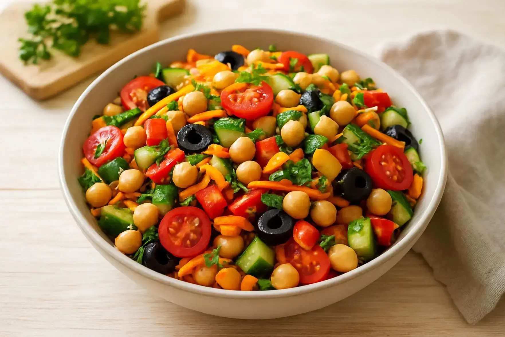 Salada colorida com grão-de-bico