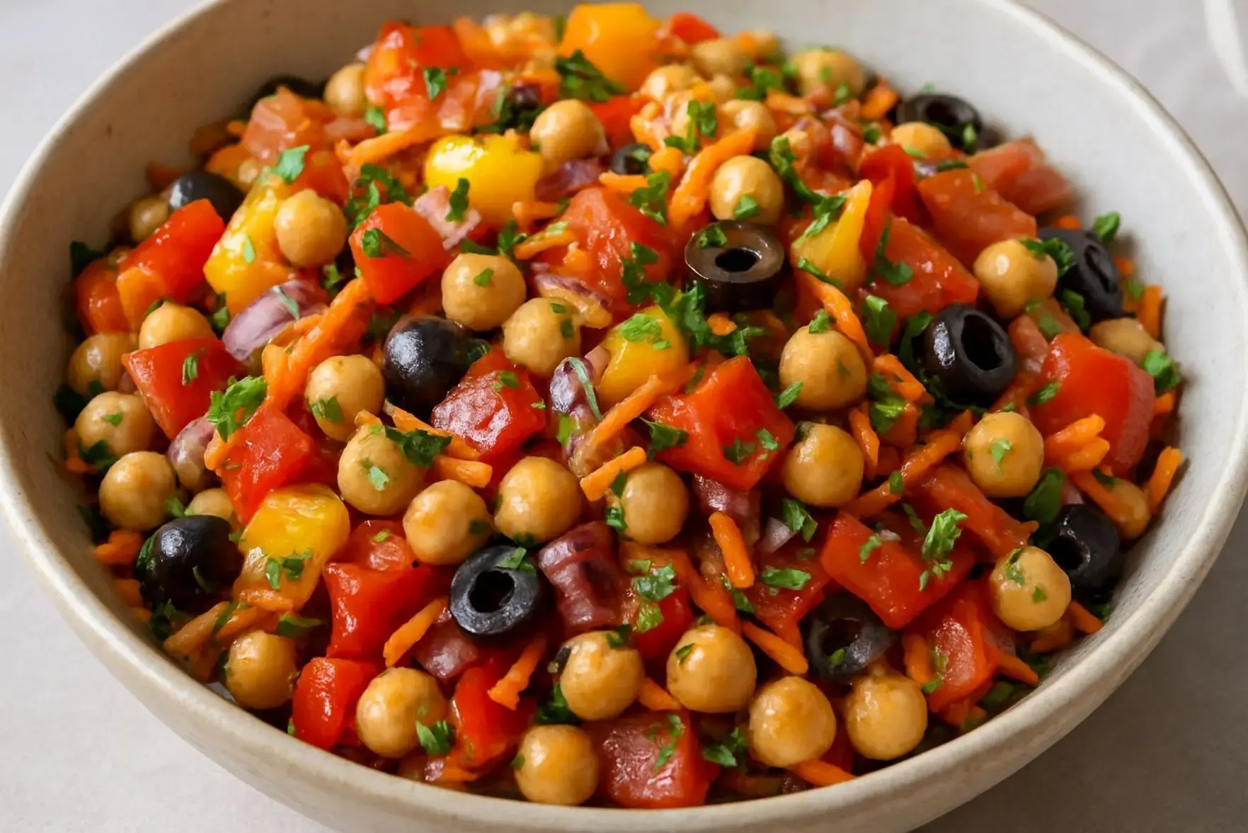 Salada de grão-de-bico colorida Salada de grão-de-bico colorida