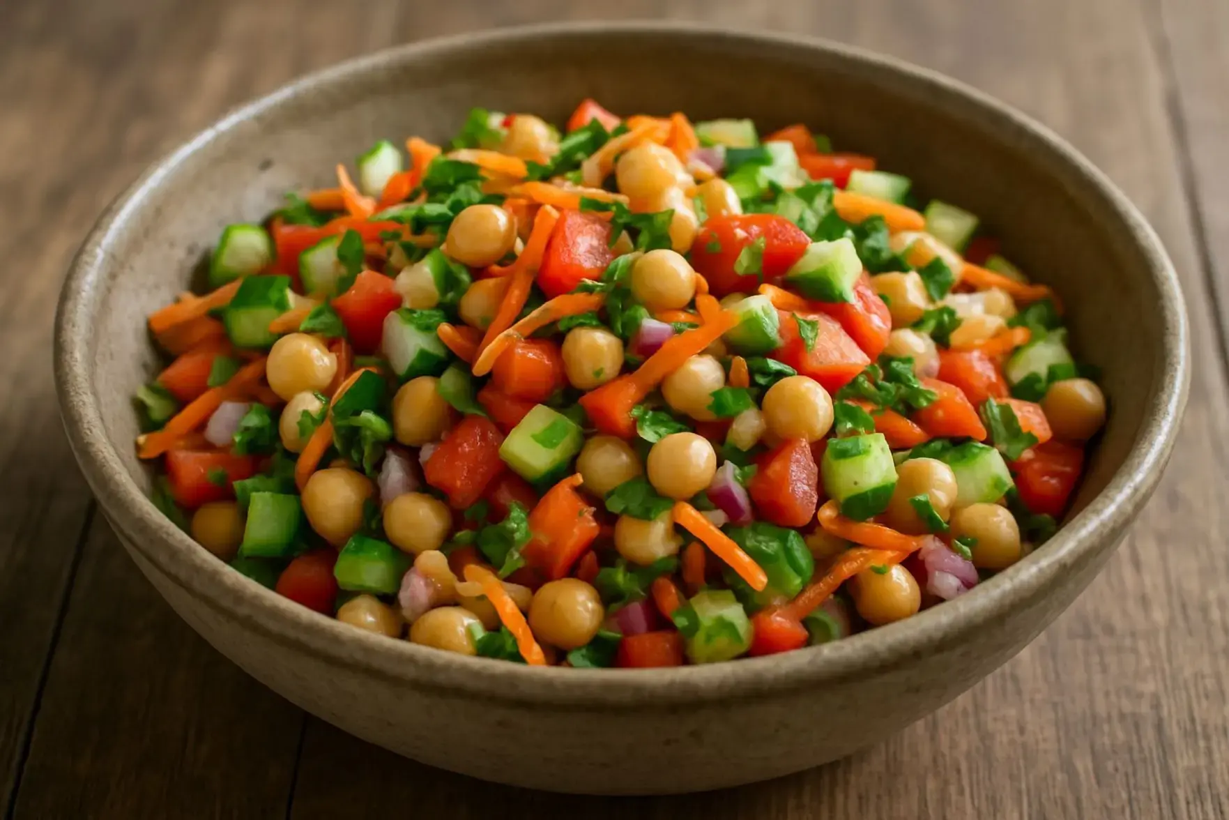 Salada de grão-de-bico colorida