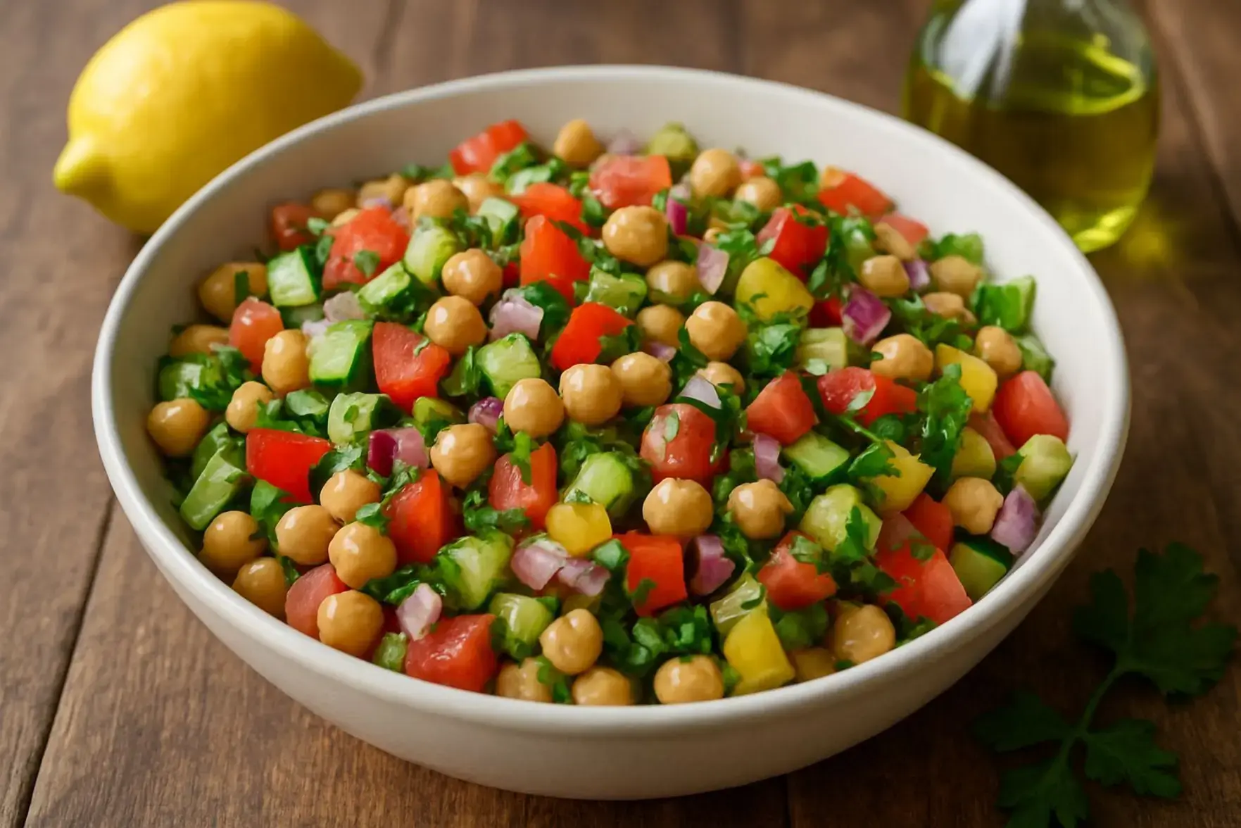 Salada de grão-de-bico refrescante