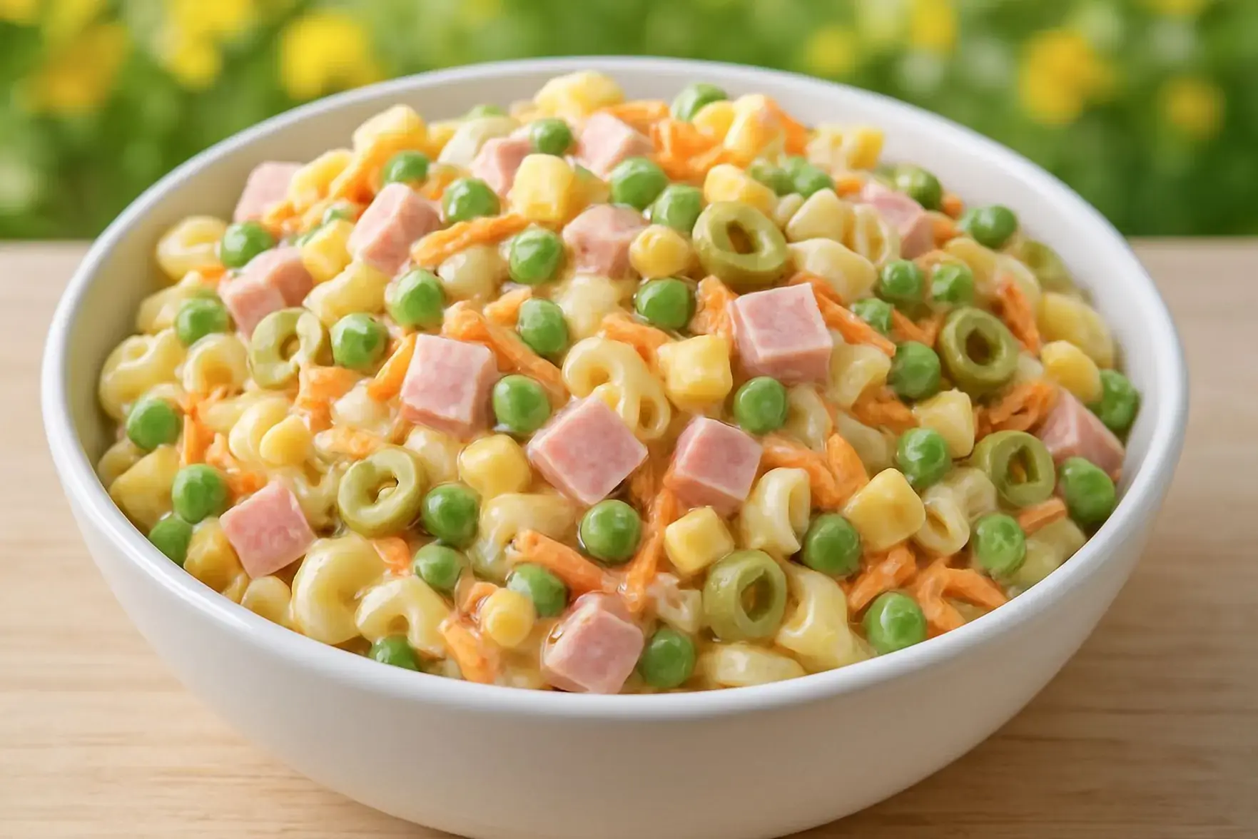 Receita de salada de macarrão cremosa Receita de salada de macarrão cremosa