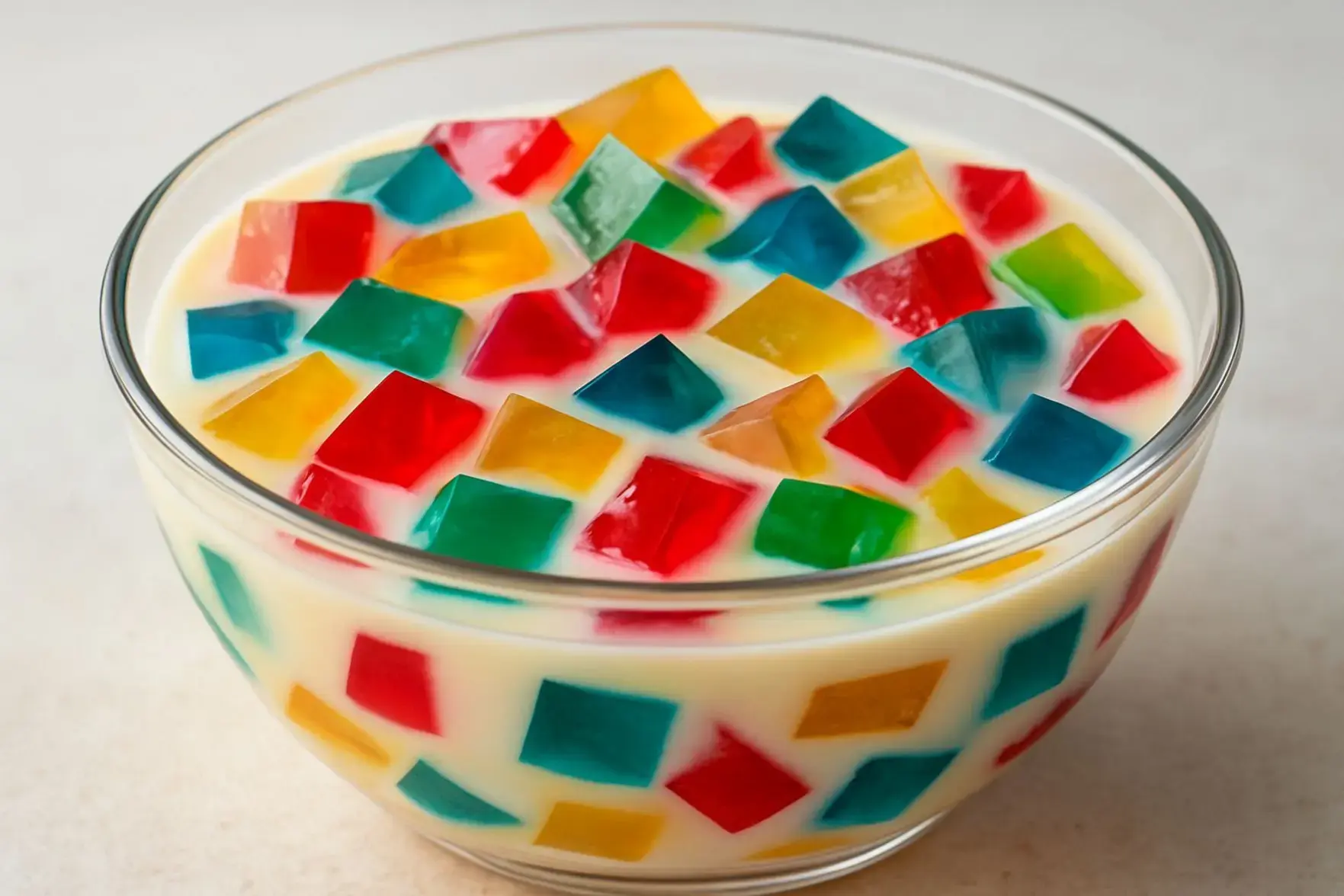 Sobremesa de gelatina colorida Sobremesa de gelatina colorida