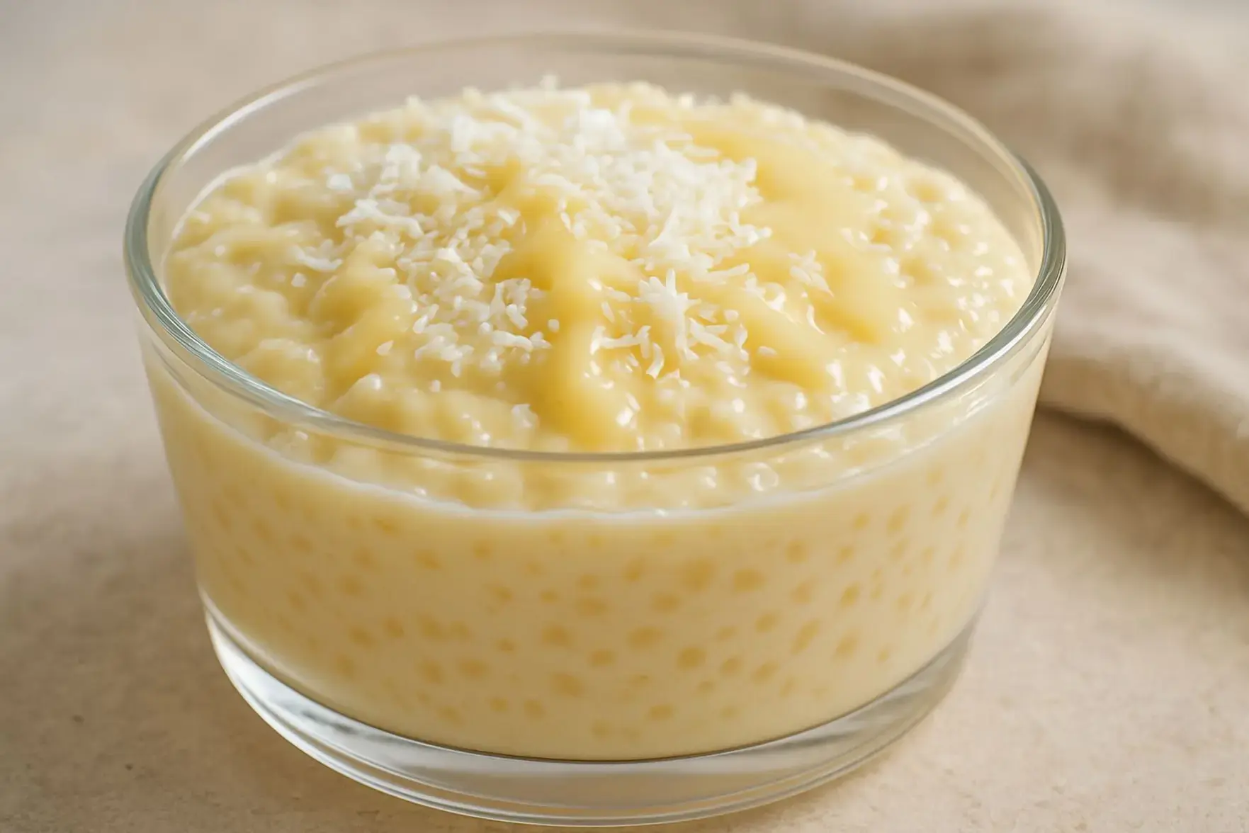 Sobremesa de tapioca com coco e leite condensado