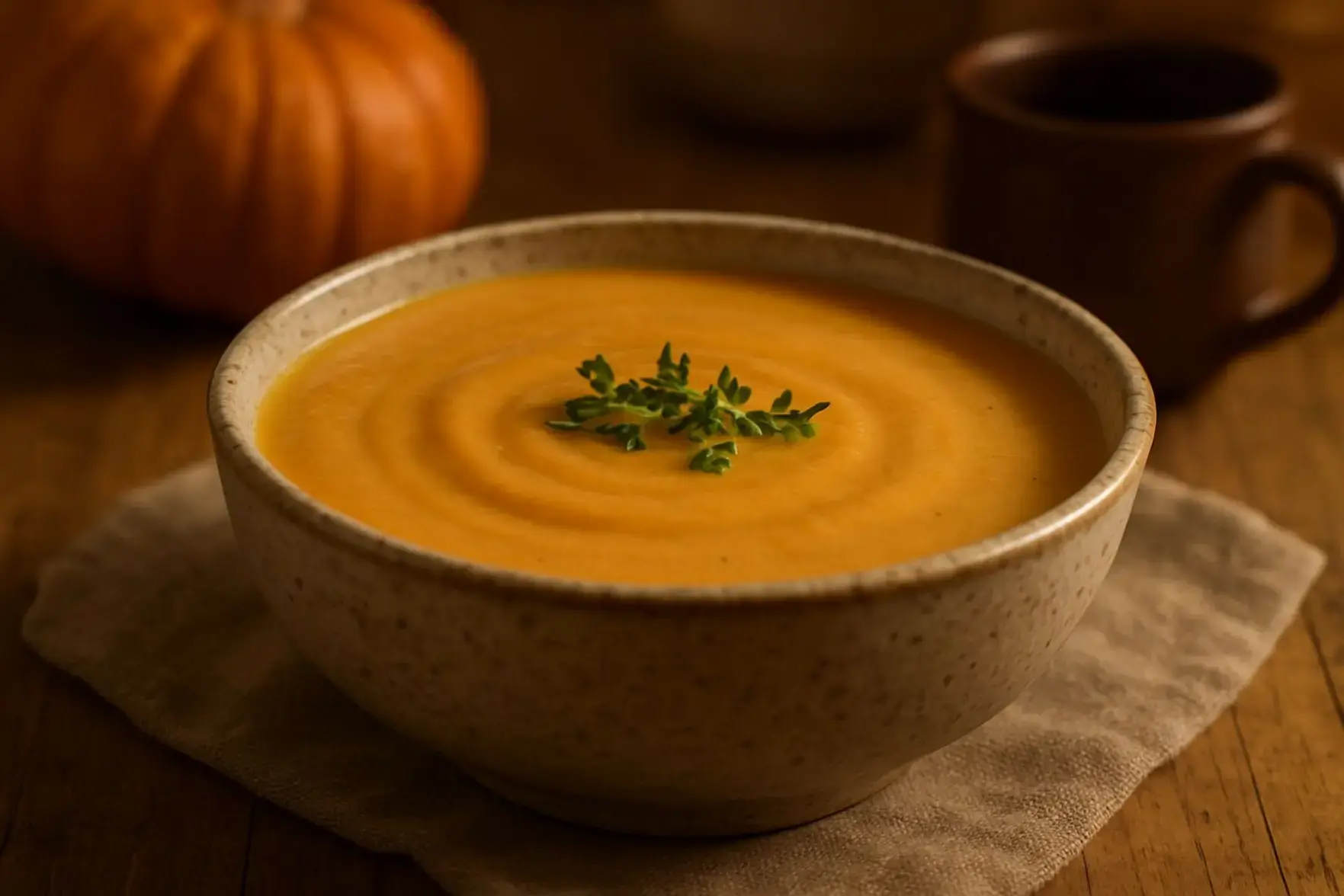 Sopa cremosa de abóbora light