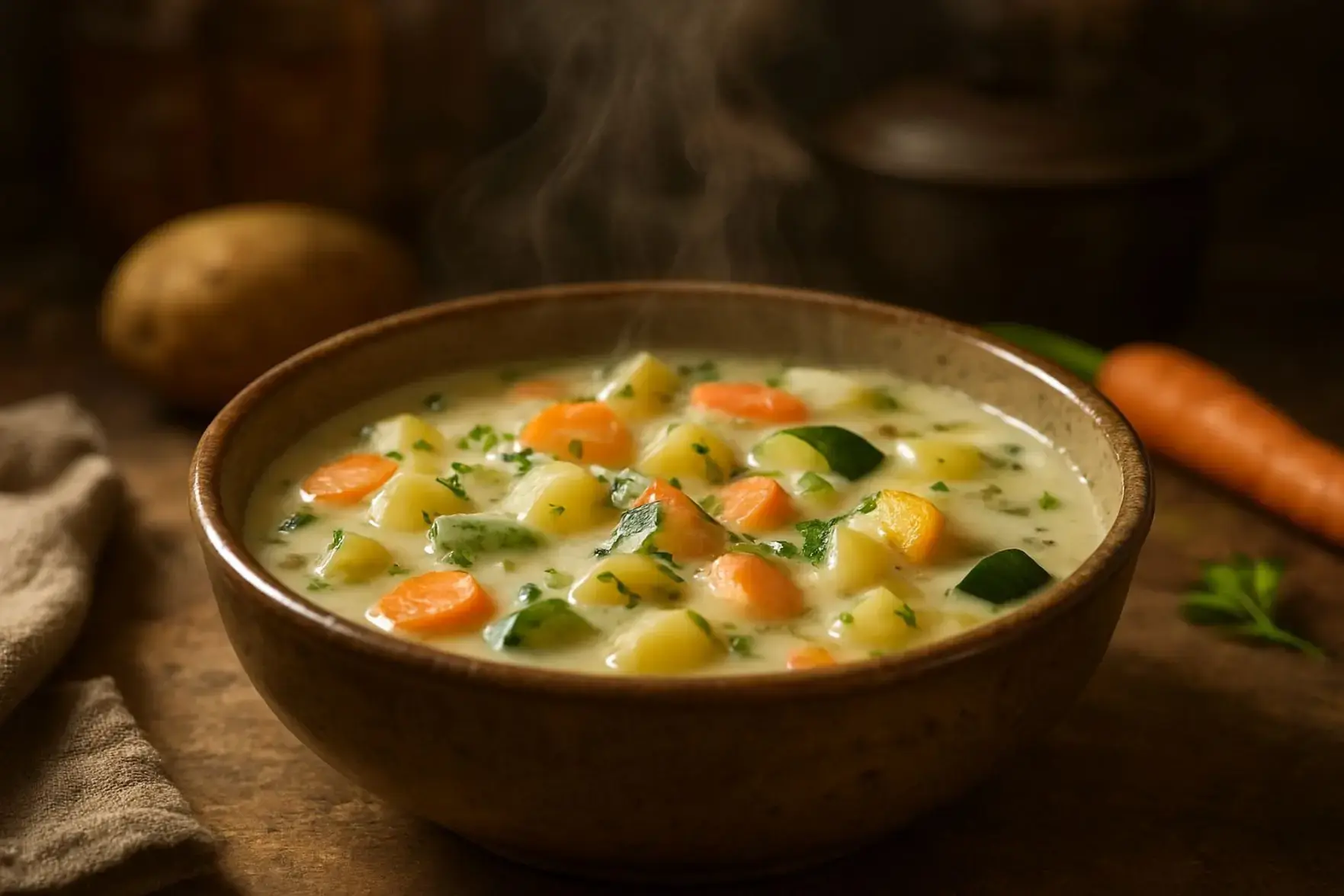 Sopa cremosa de legumes rápida Sopa cremosa de legumes rápida