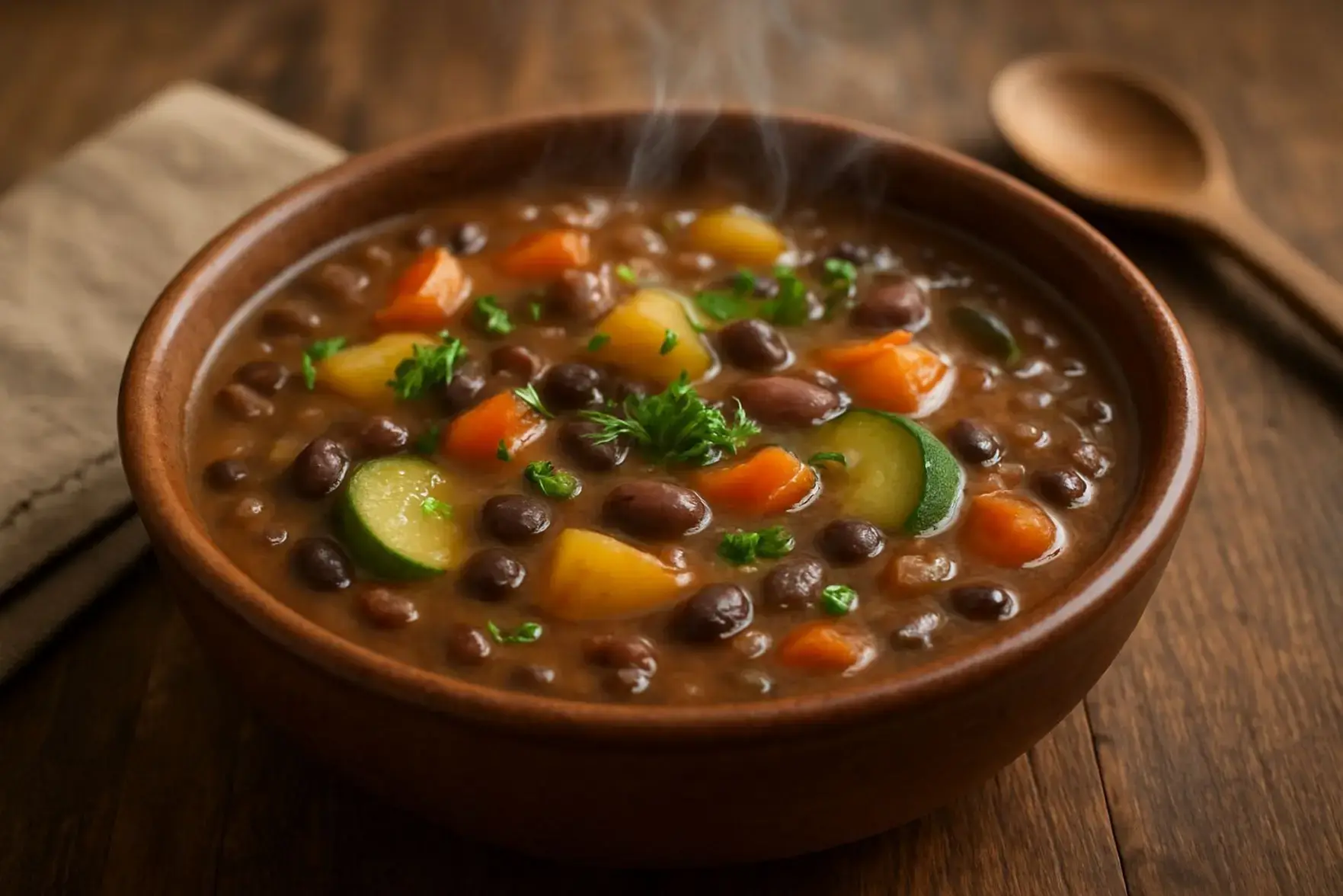 Sopa de feijão com legumes de uma panela só Sopa de feijão com legumes de uma panela só