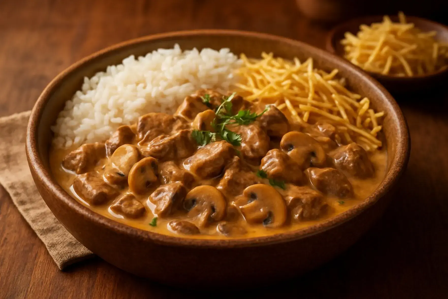 Strogonoff rápido de carne