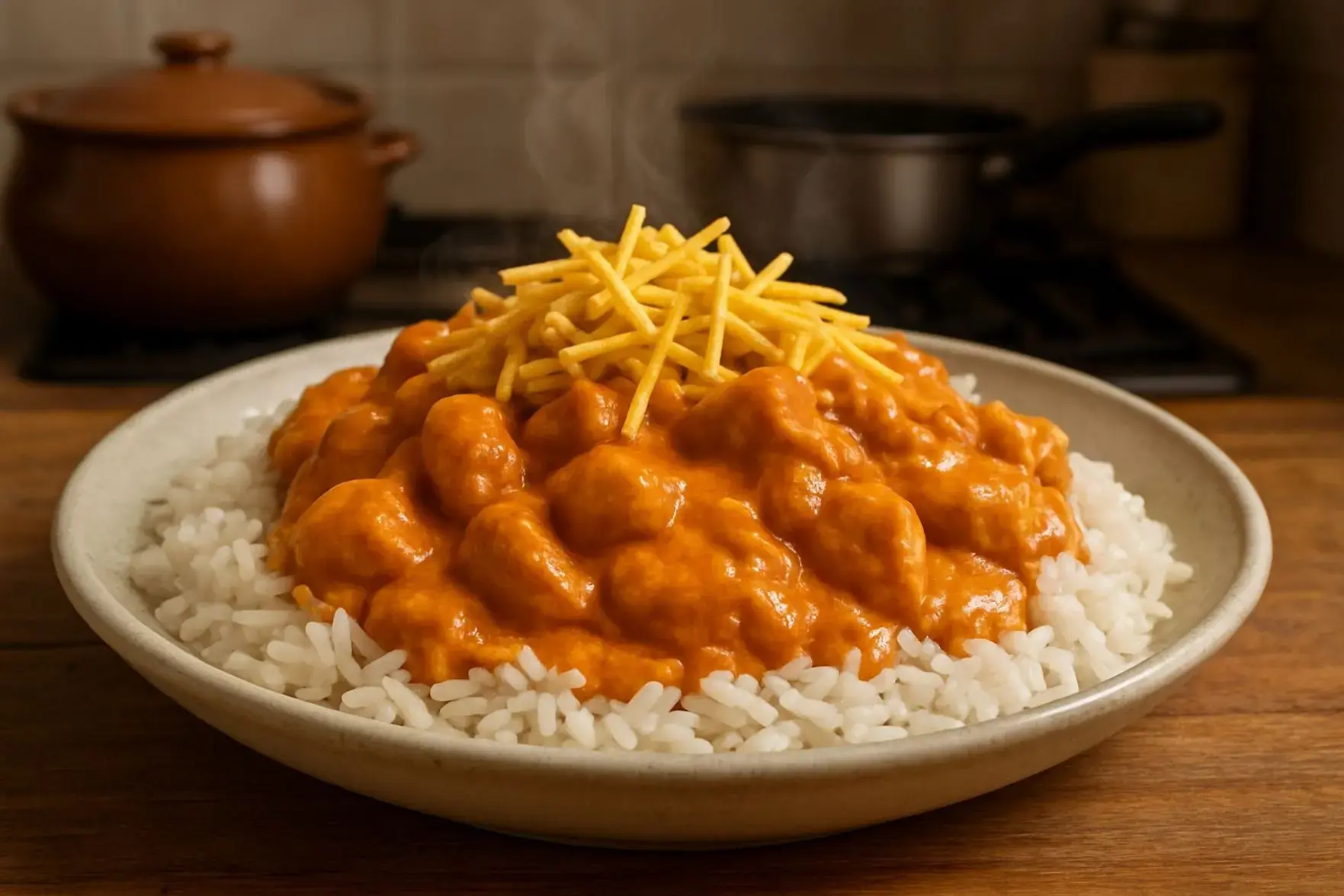 Strogonoff rápido de frango Strogonoff rápido de frango