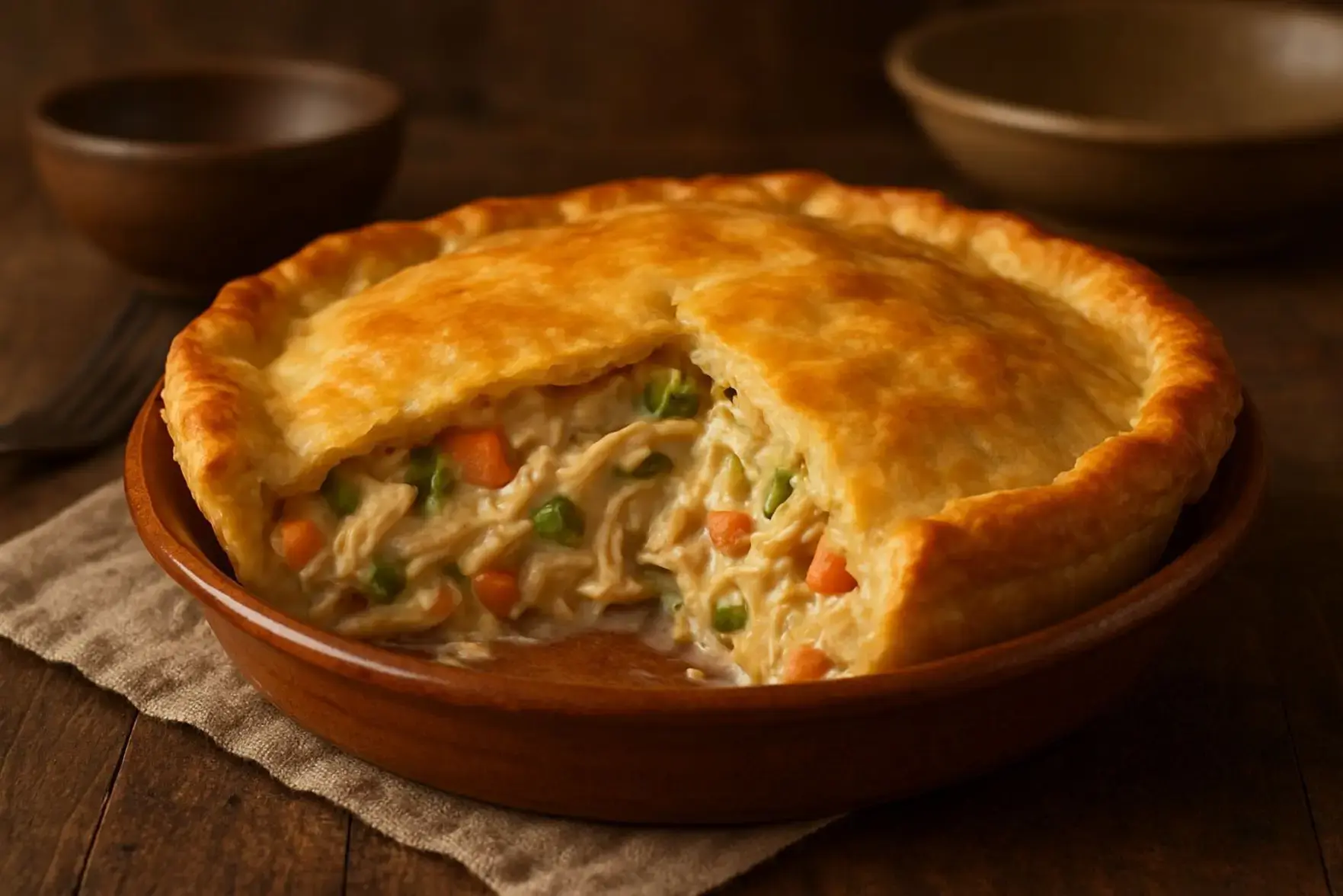 Torta de frango cremosa de liquidificador