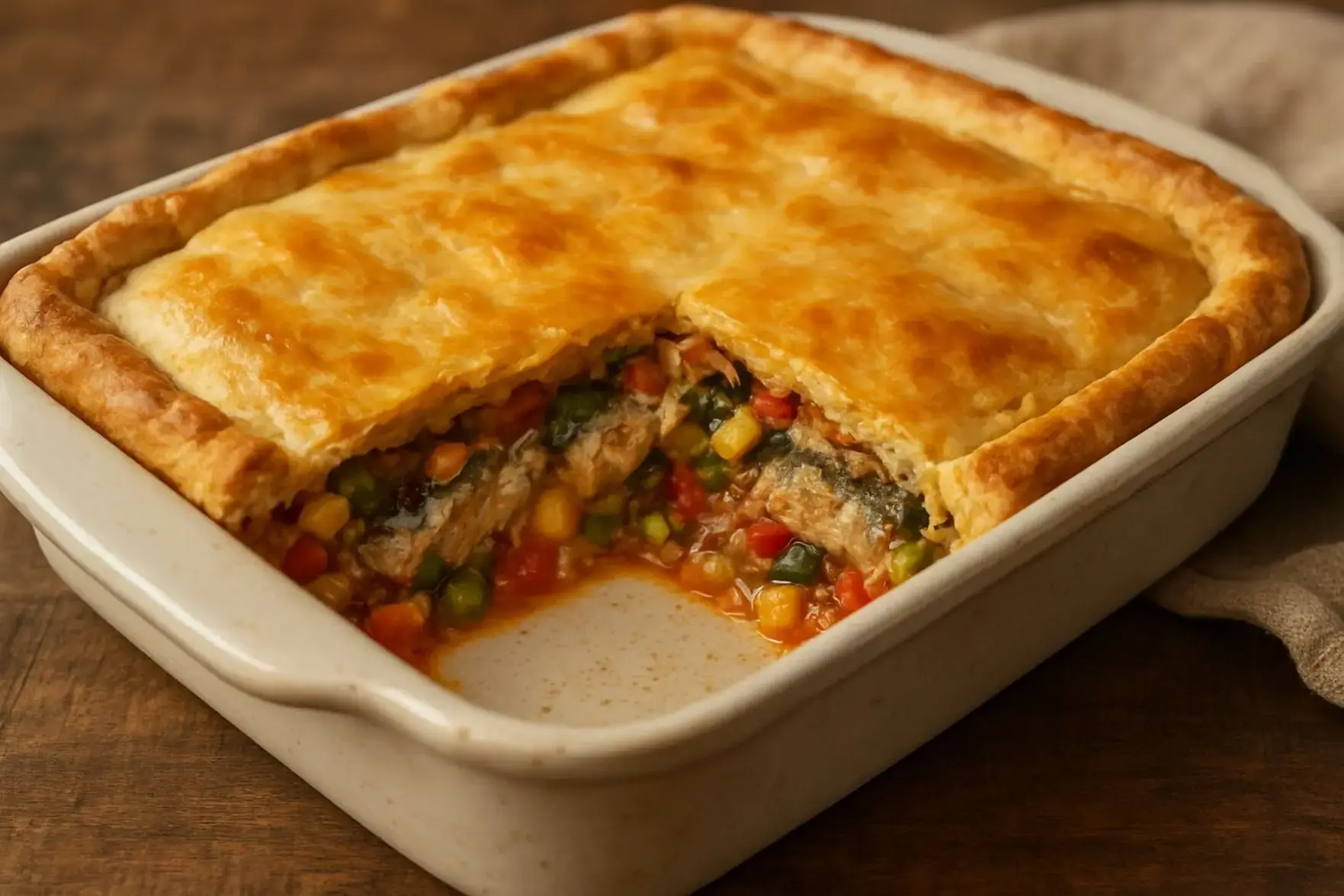 Torta de liquidificador de sardinha Torta de liquidificador de sardinha