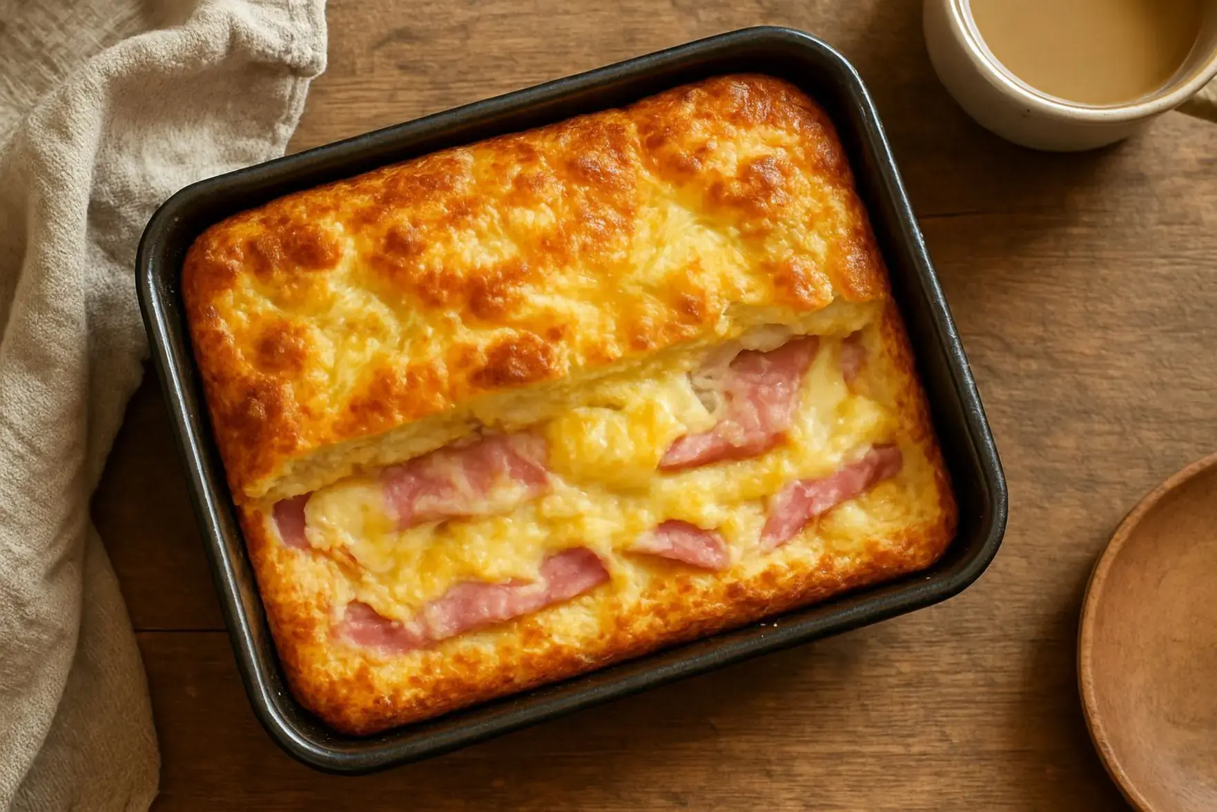 Torta de liquidificador salgada de presunto e queijo