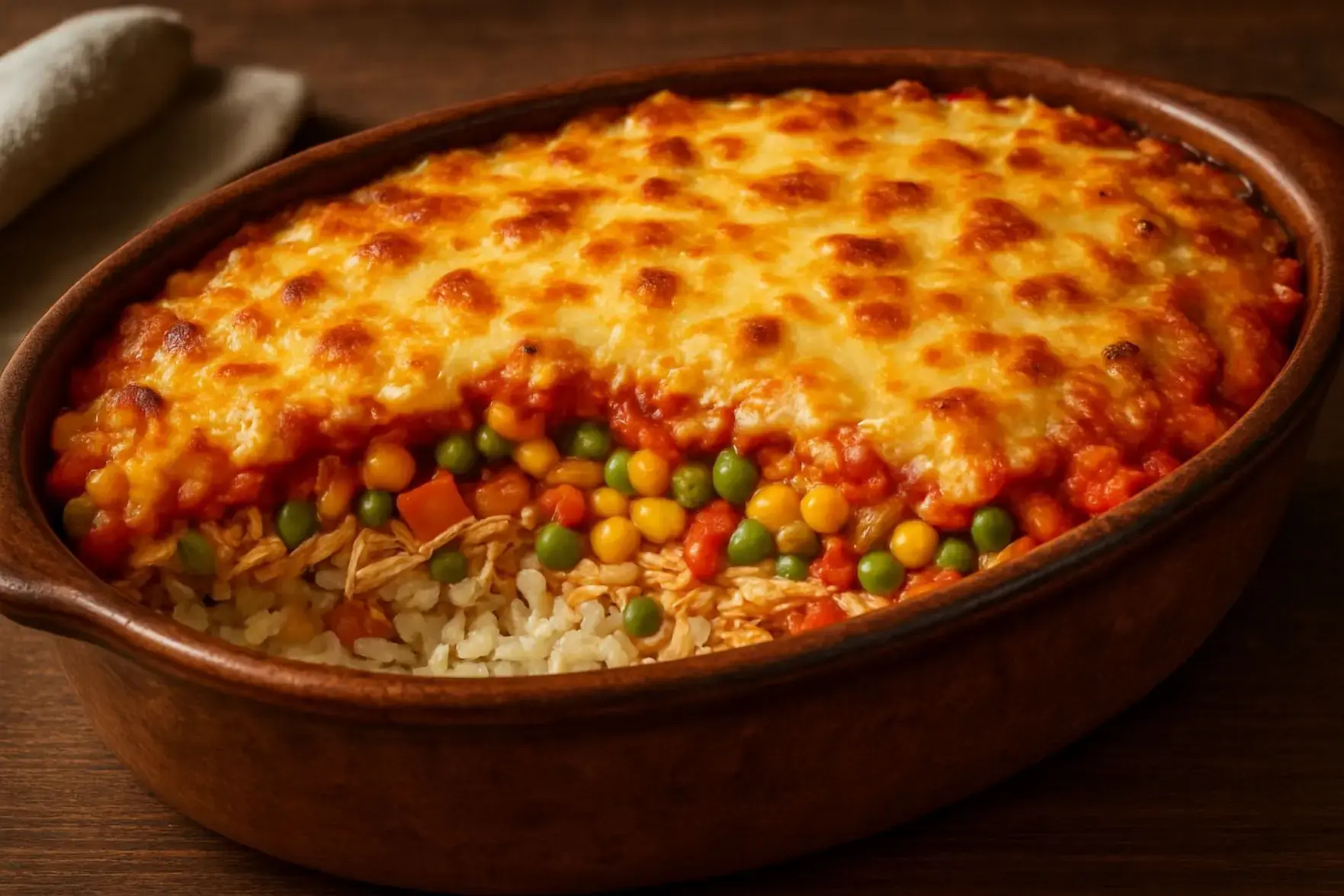 Arroz de forno com frango simples Arroz de forno com frango simples