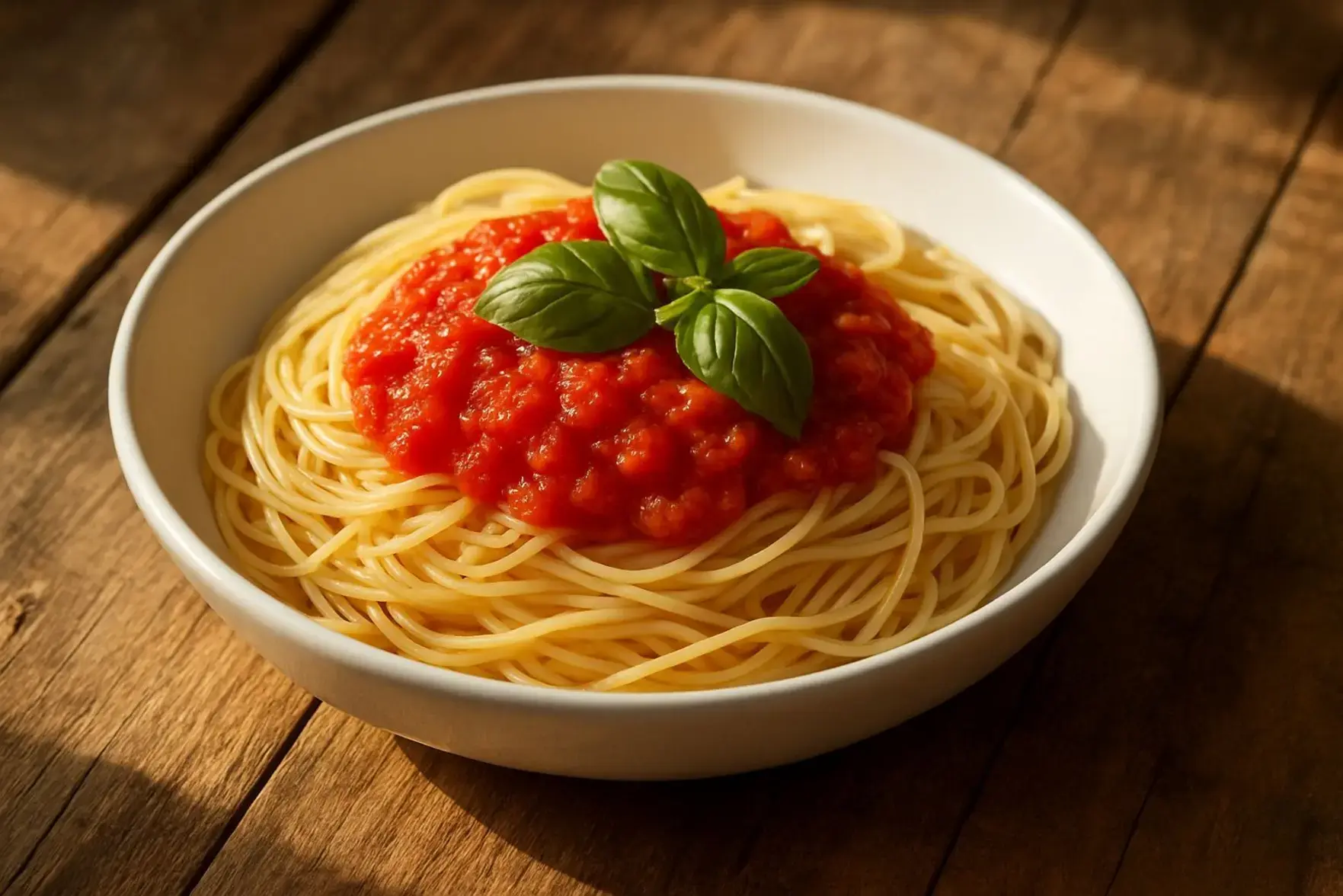Capelini com molho de tomate caseiro Capelini com molho de tomate caseiro