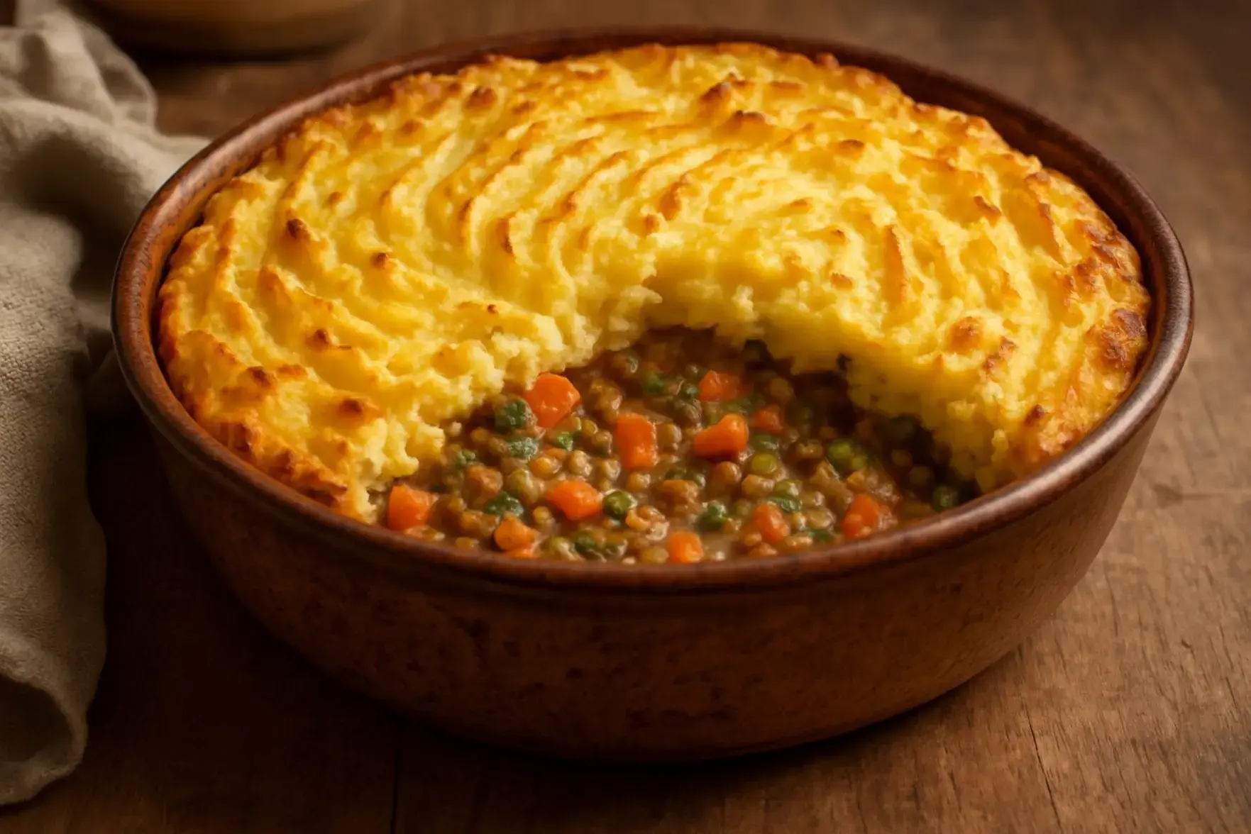 Escondidinho vegetariano de lentilha Escondidinho vegetariano de lentilha