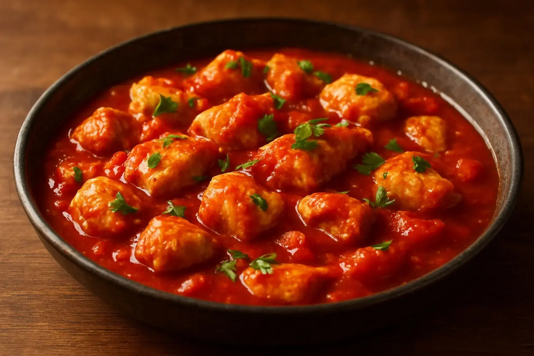 Frango ao molho de tomate rápido Frango ao molho de tomate rápido