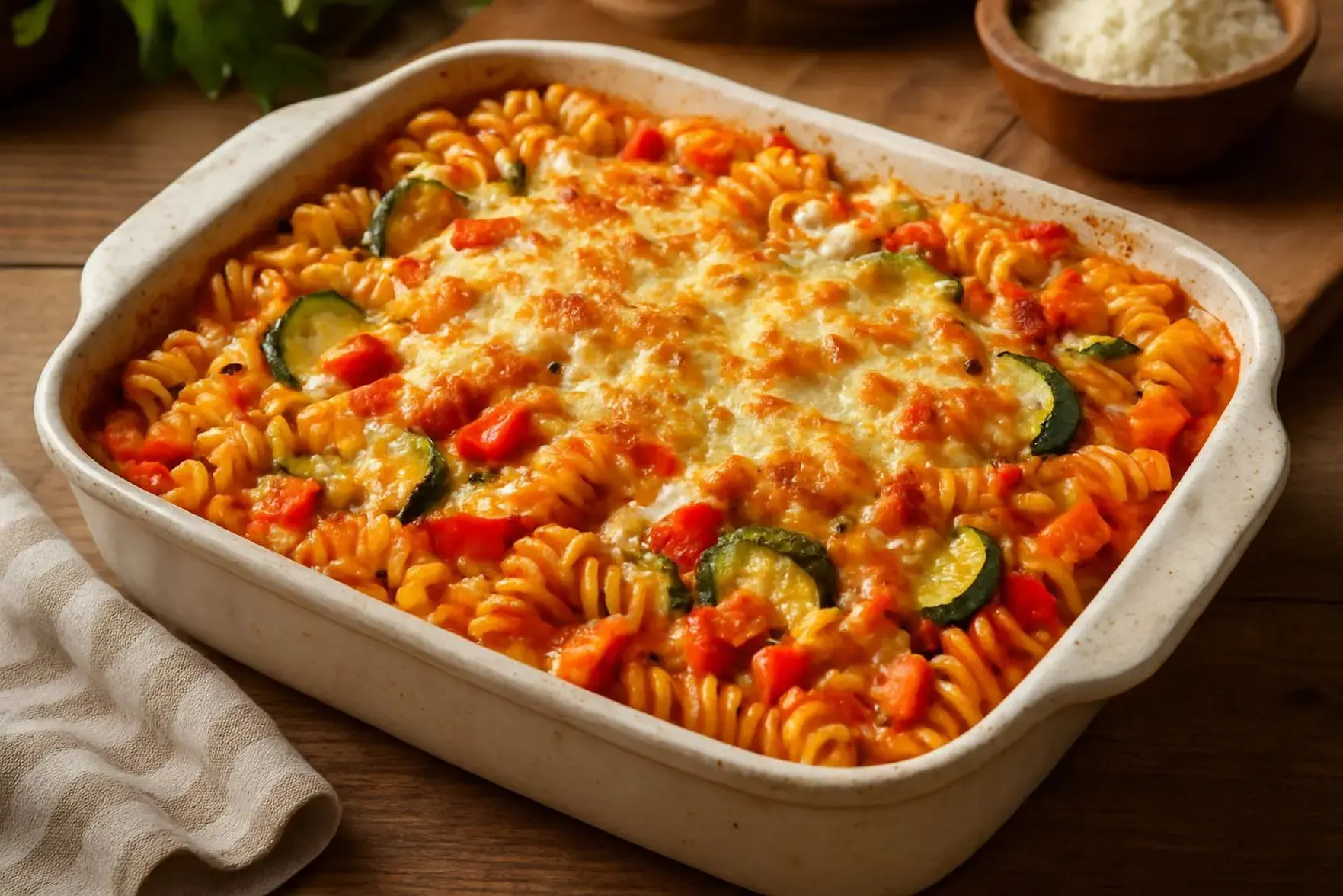 Fusilli de forno com legumes Fusilli de forno com legumes