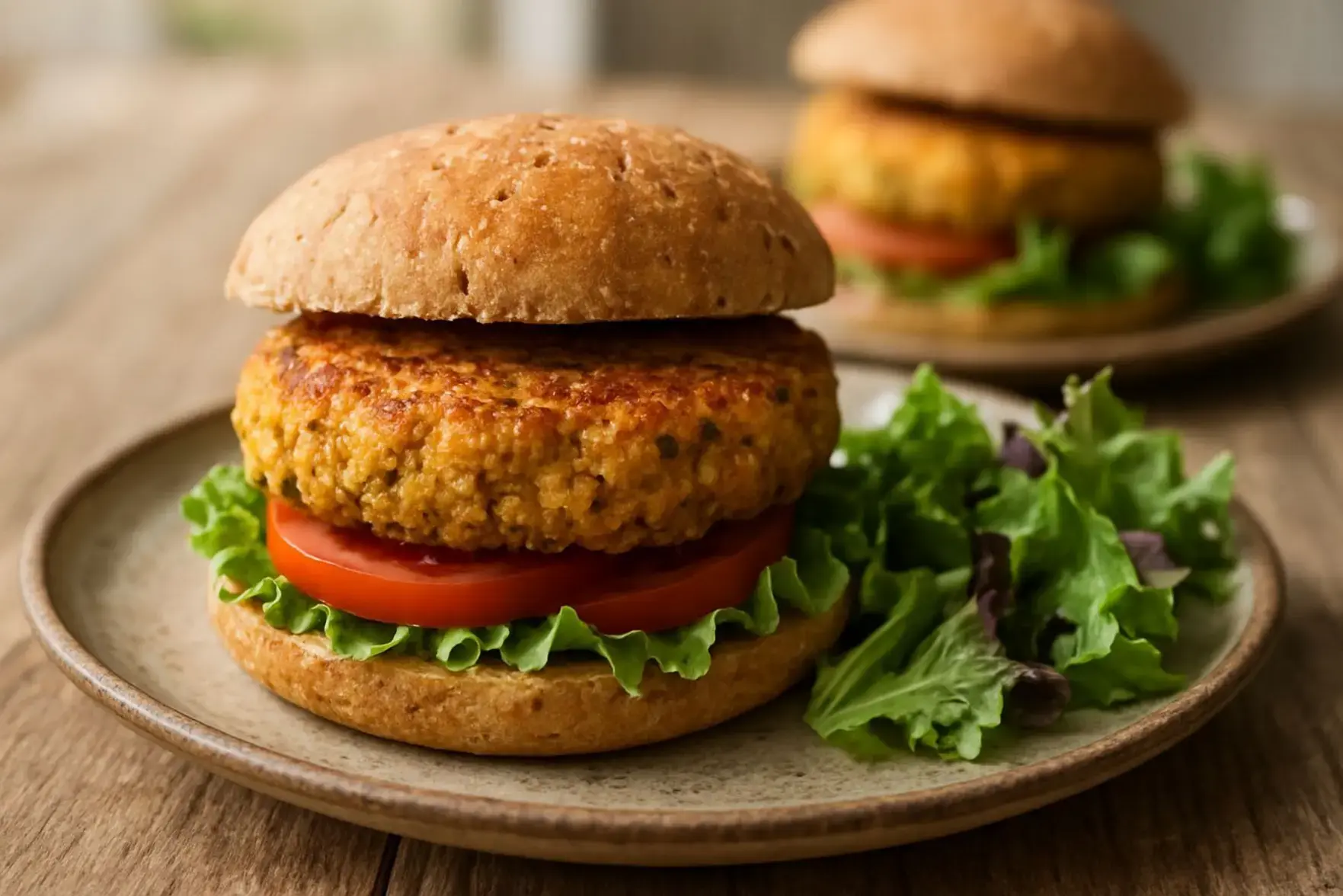 Hambúrguer de grão-de-bico rápido Hambúrguer de grão-de-bico rápido