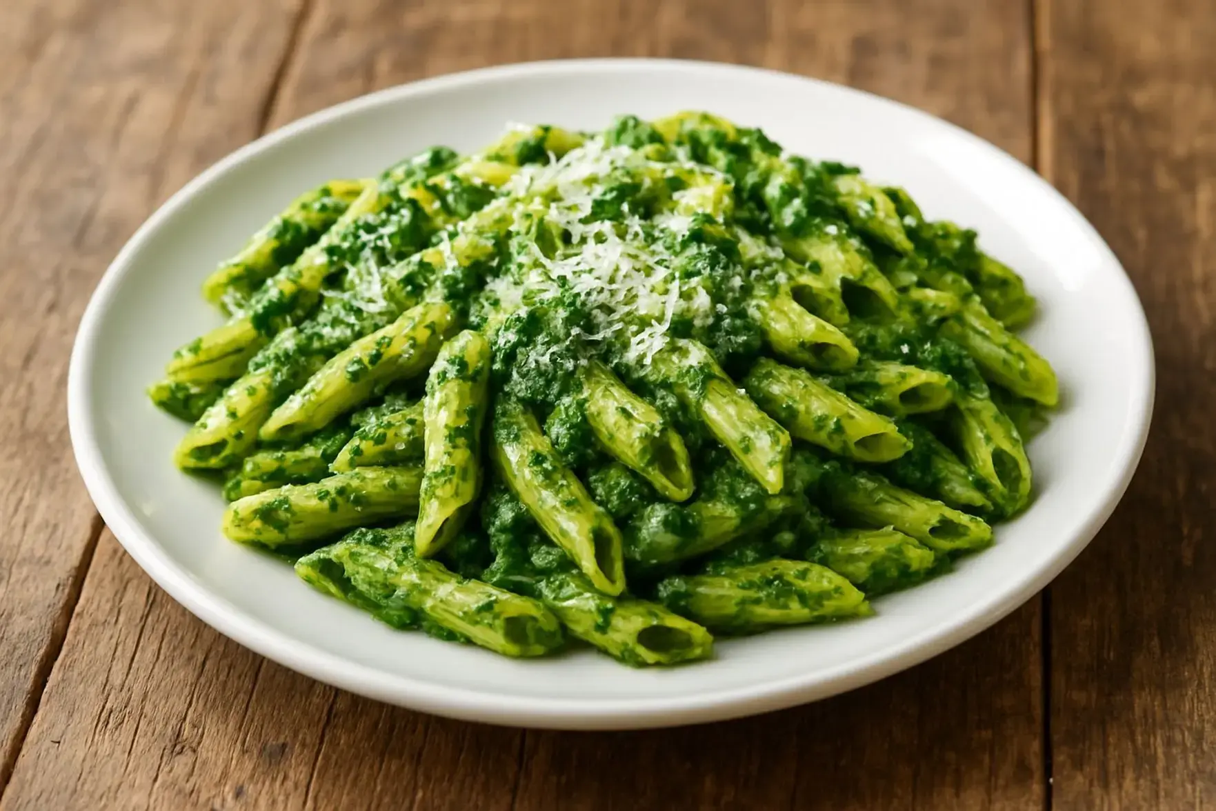 Macarrão ao molho de espinafre cremoso Macarrão ao molho de espinafre cremoso