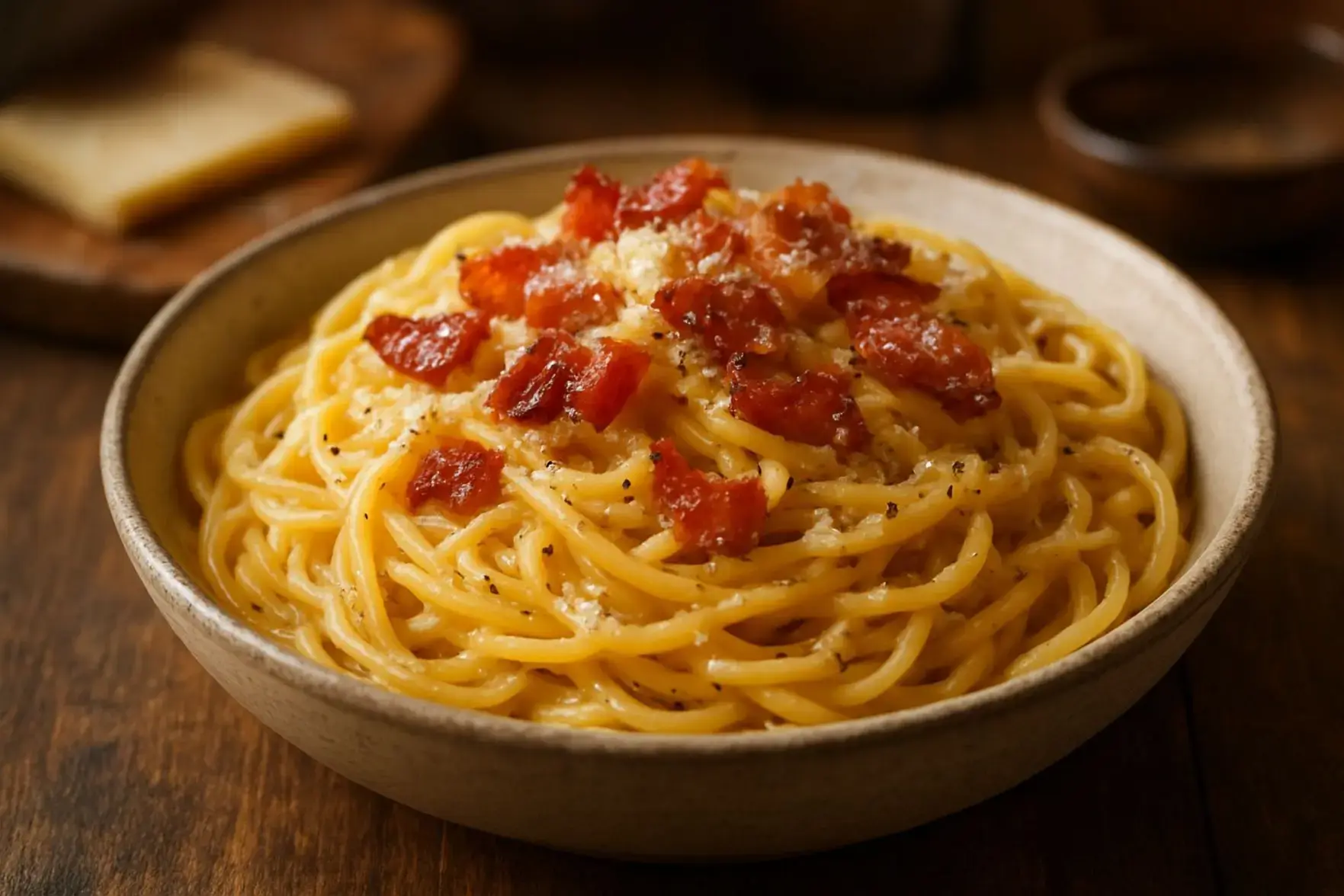 Massa à carbonara com poucos ingredientes Massa à carbonara com poucos ingredientes