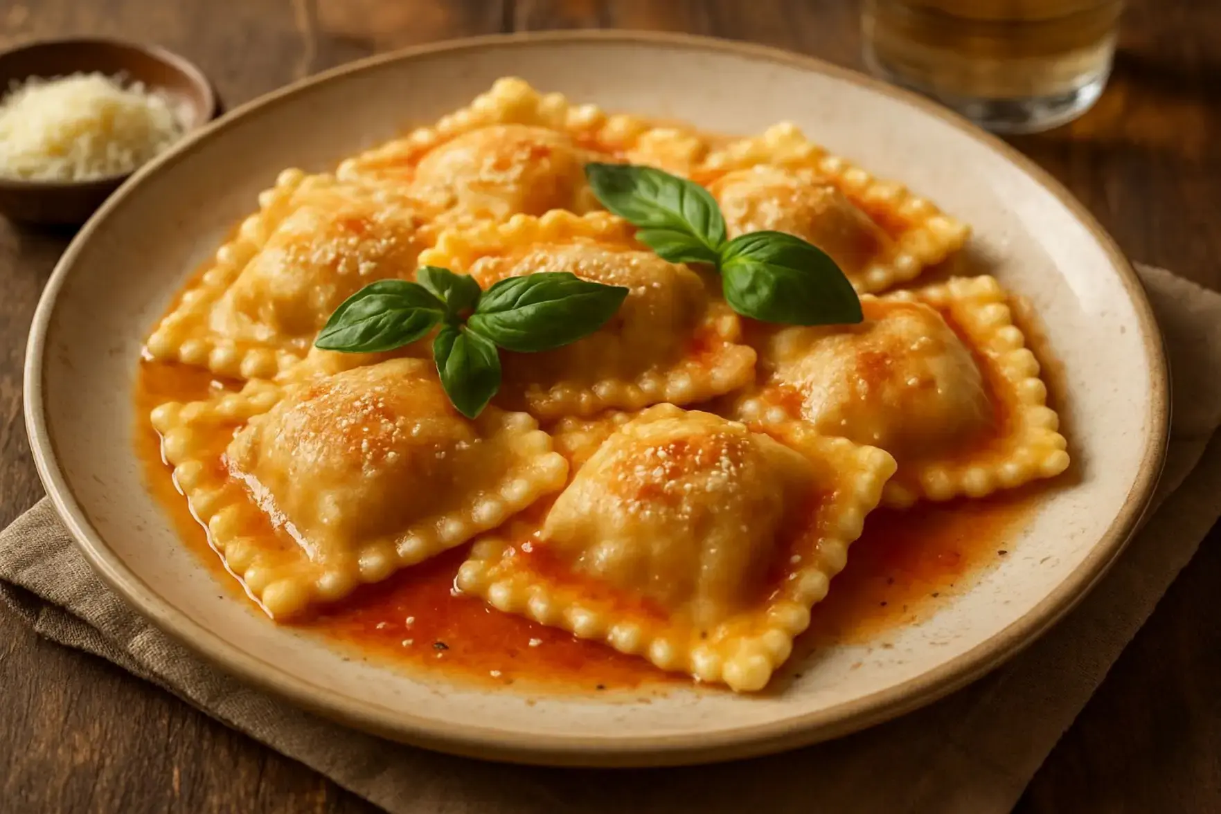 Ravioli recheado de queijo fácil Ravioli recheado de queijo fácil