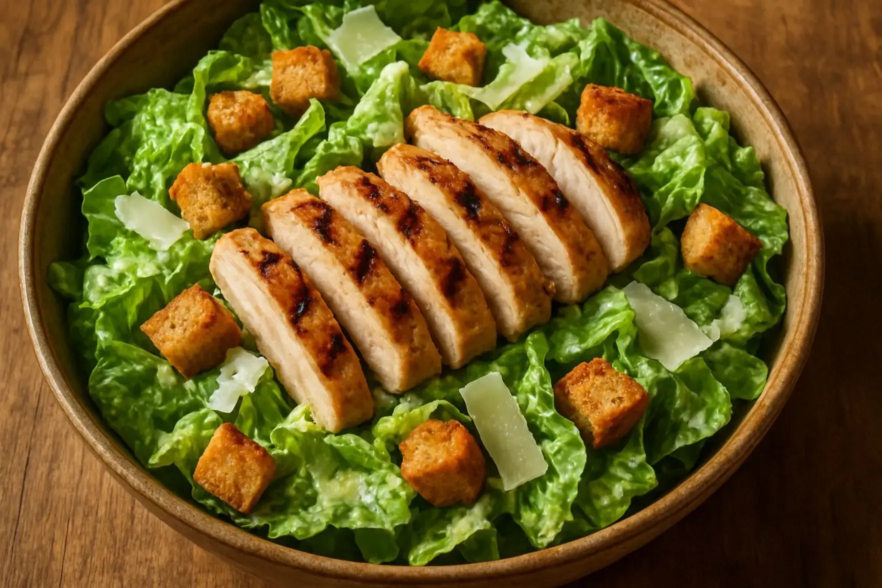 Salada Caesar com frango grelhado Salada Caesar com frango grelhado