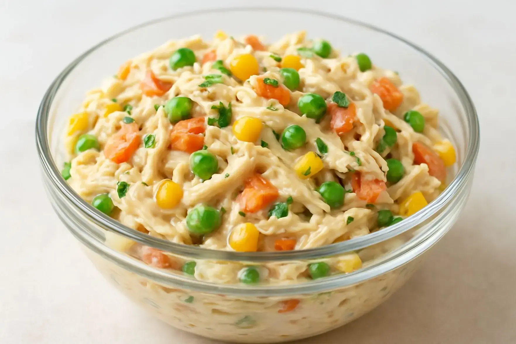 Salada de frango desfiado cremosa Salada de frango desfiado cremosa