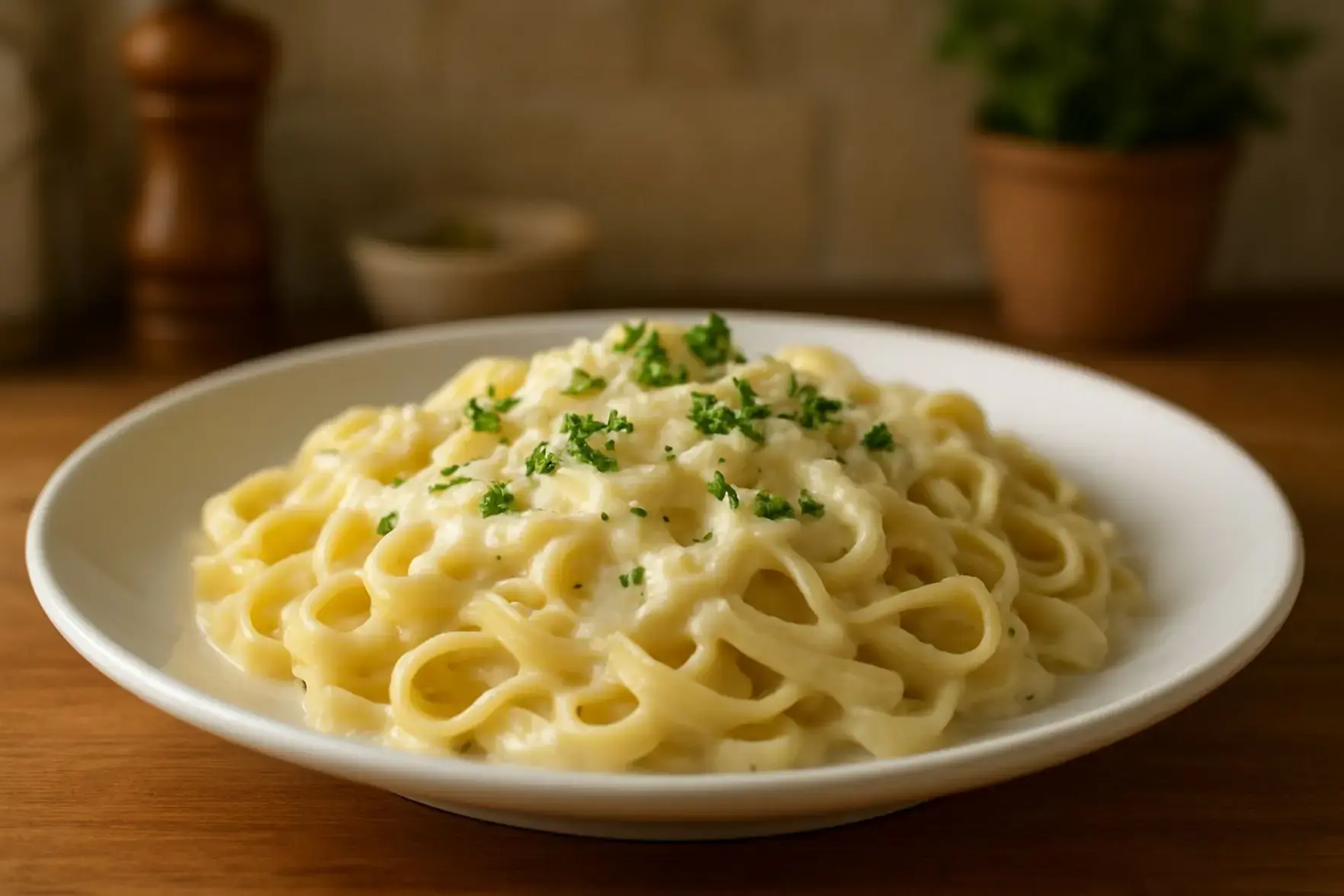 Talharim ao molho branco cremoso Talharim ao molho branco cremoso