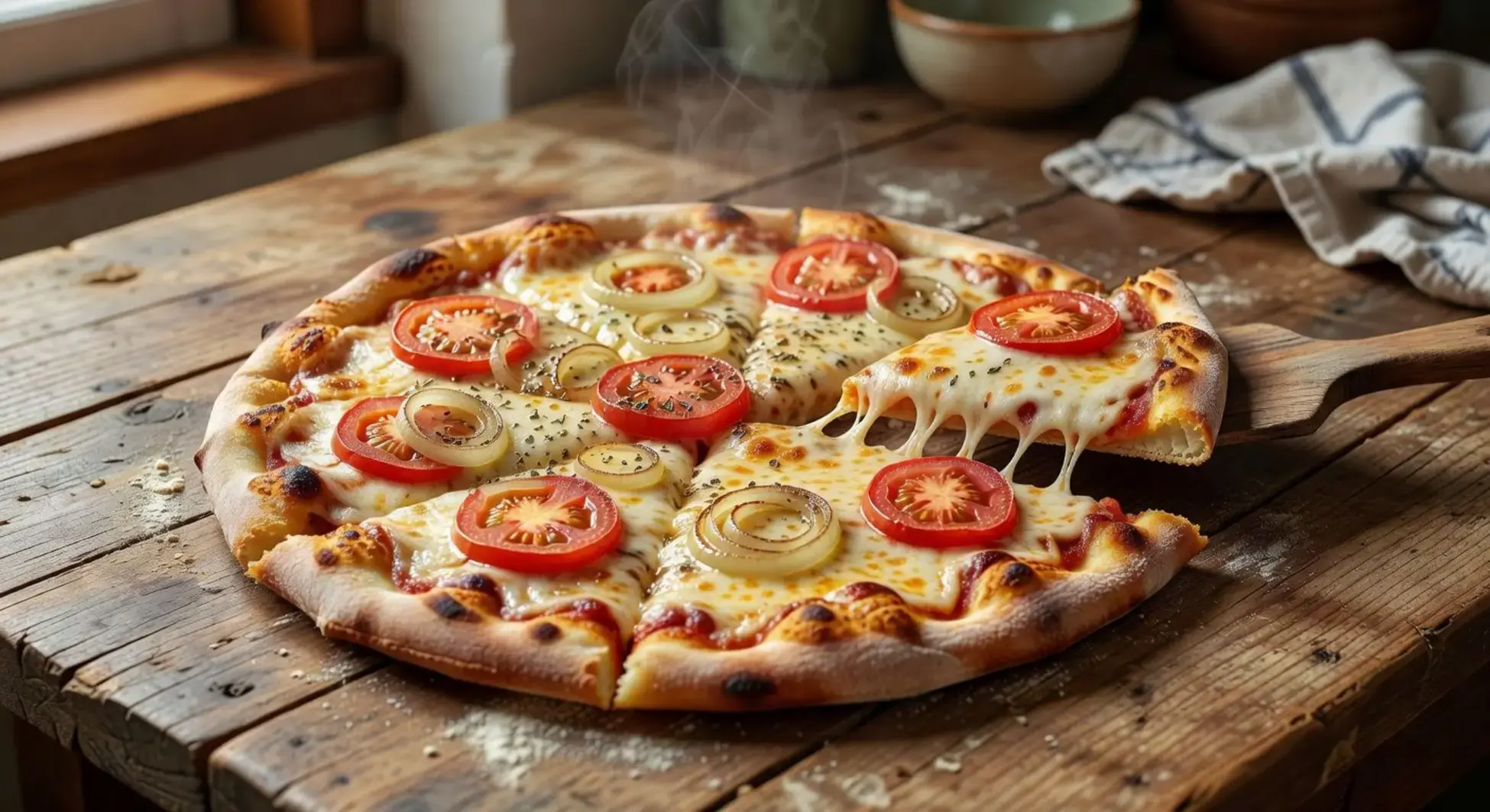 pizza caseira de liquidificador