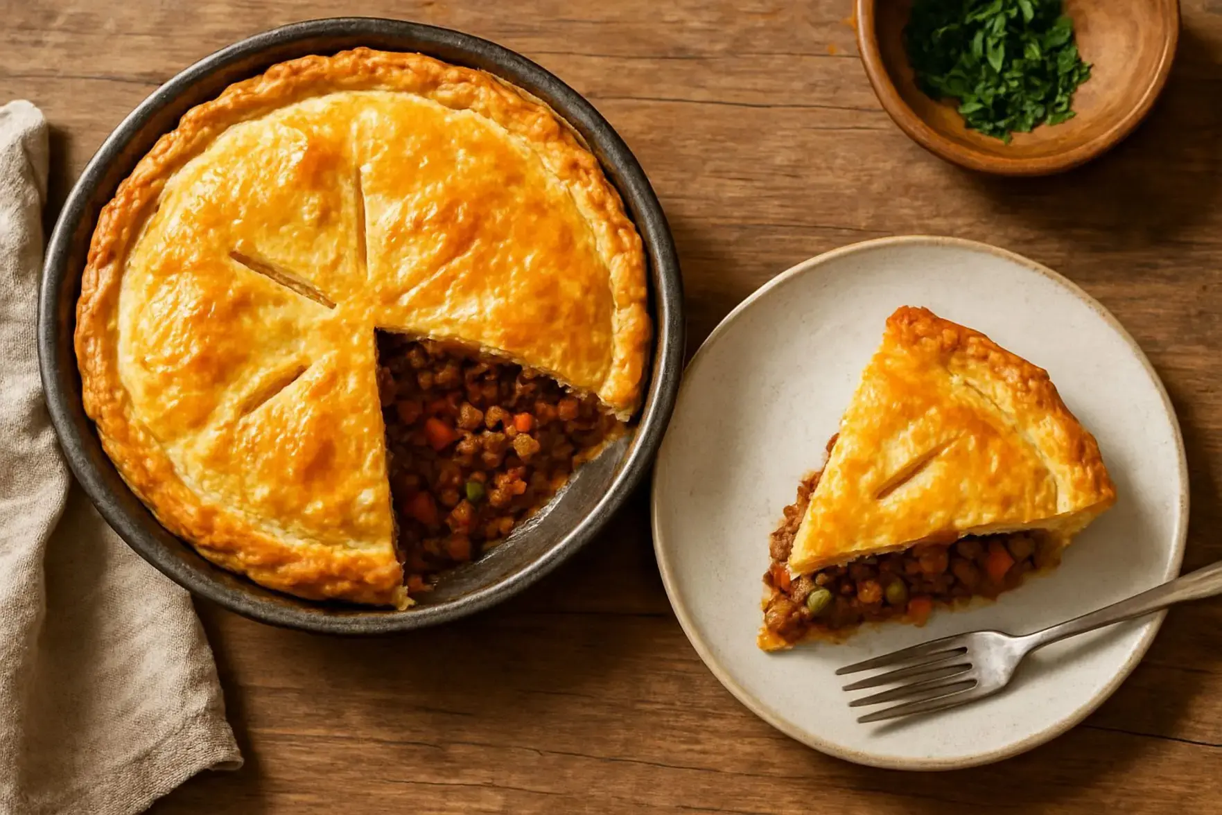 torta de carne moída