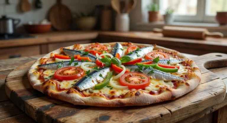 pizza caseira de sardinha