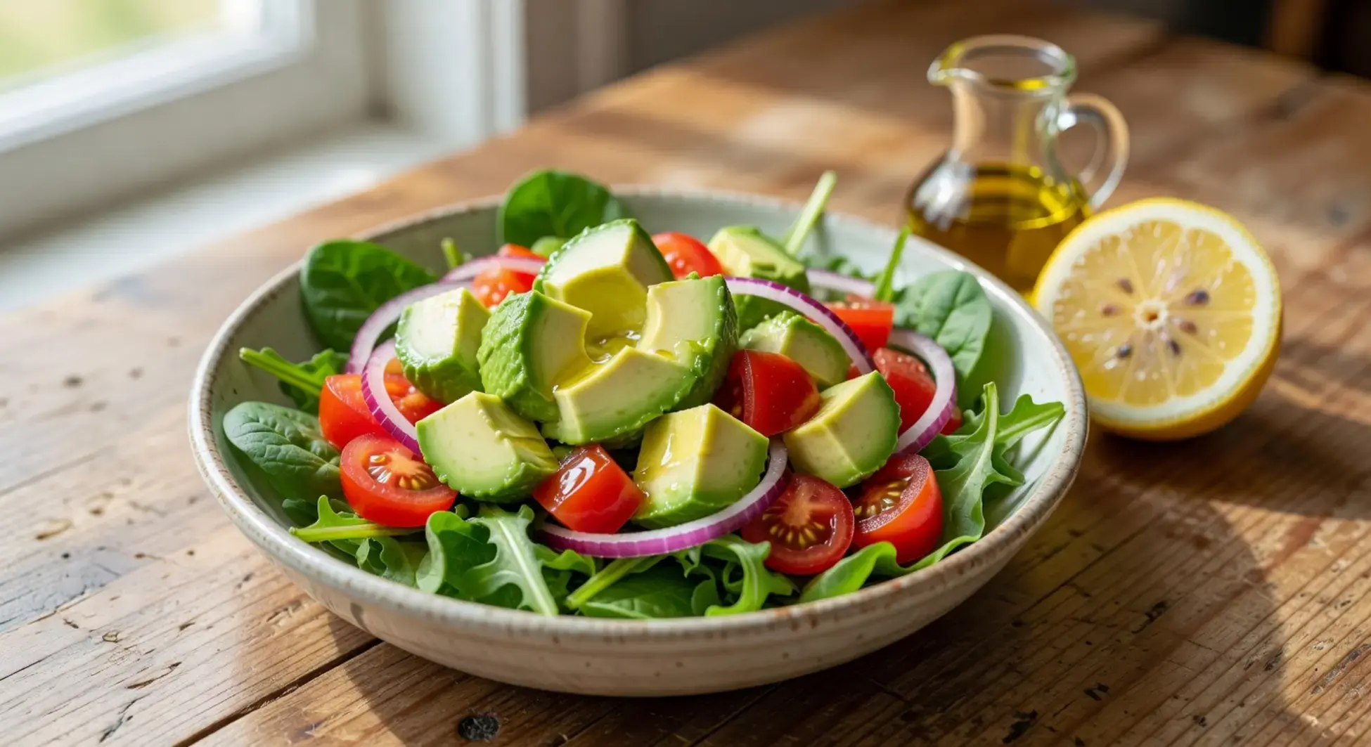 salada com abacate